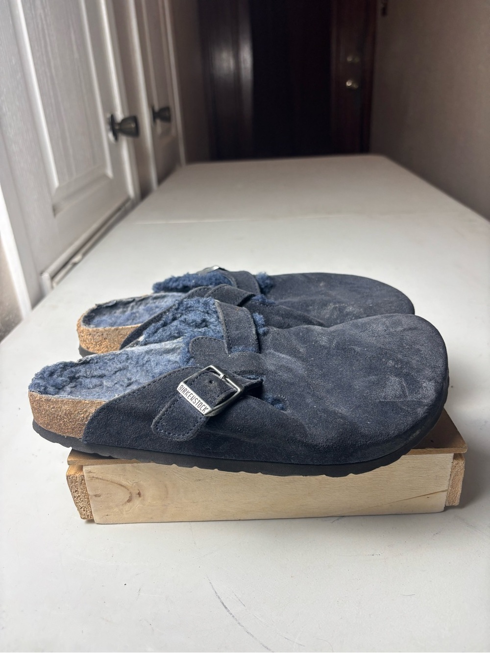 Birkenstock Boston Suede Leather Shearling
Fur Cozy Clogs Mules Slippers 40 / 9